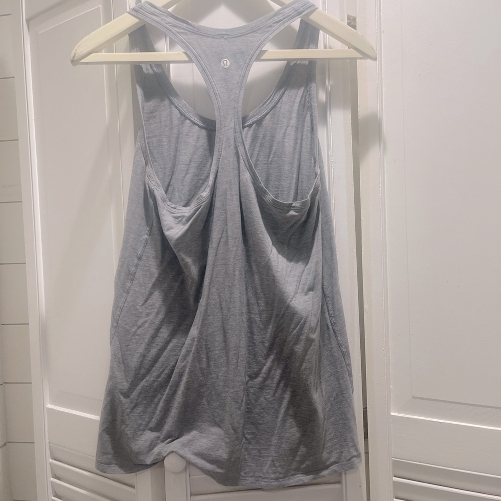 Lululemon, grey, razor back tank.